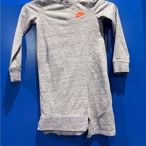 Nike Heather Gray Long Sleeve Dress with Orange Logo